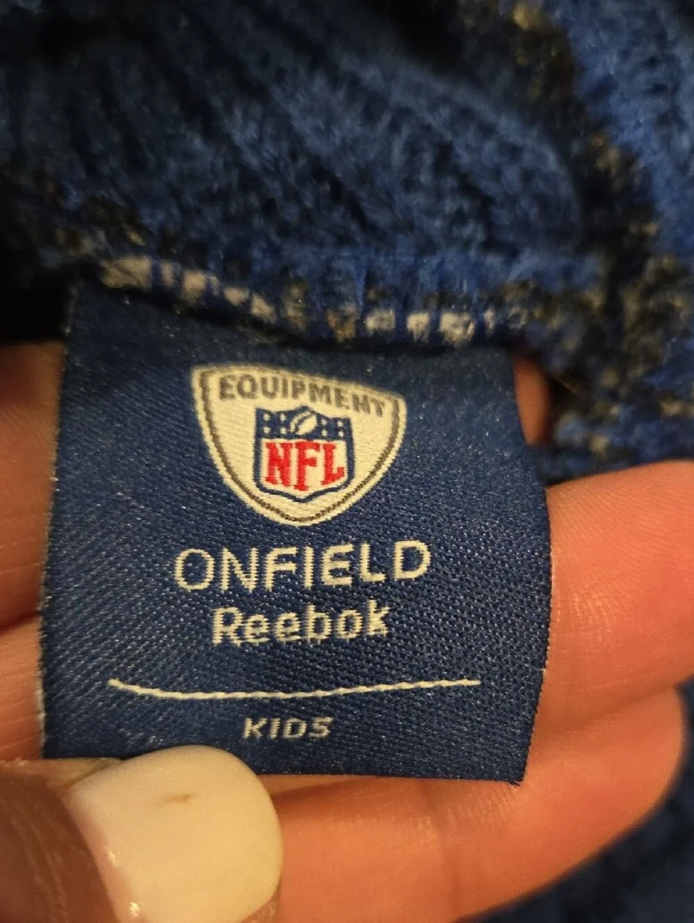 Reebok NY Giants Blue Knit Visor Beanie